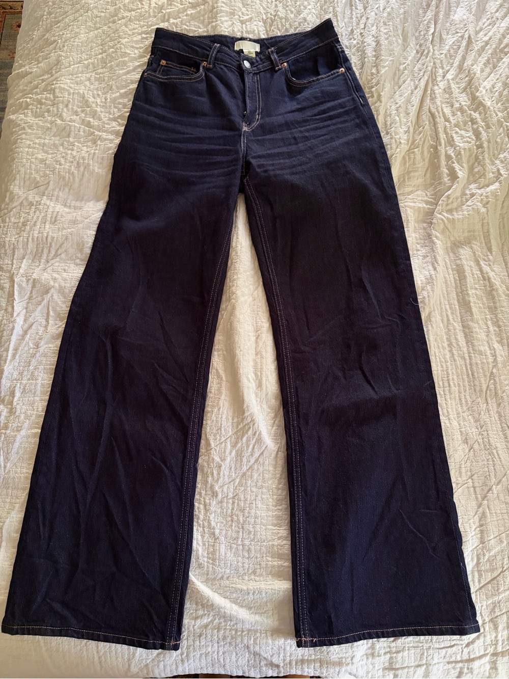 H&M Wide-Leg Jeans in Deep Navy